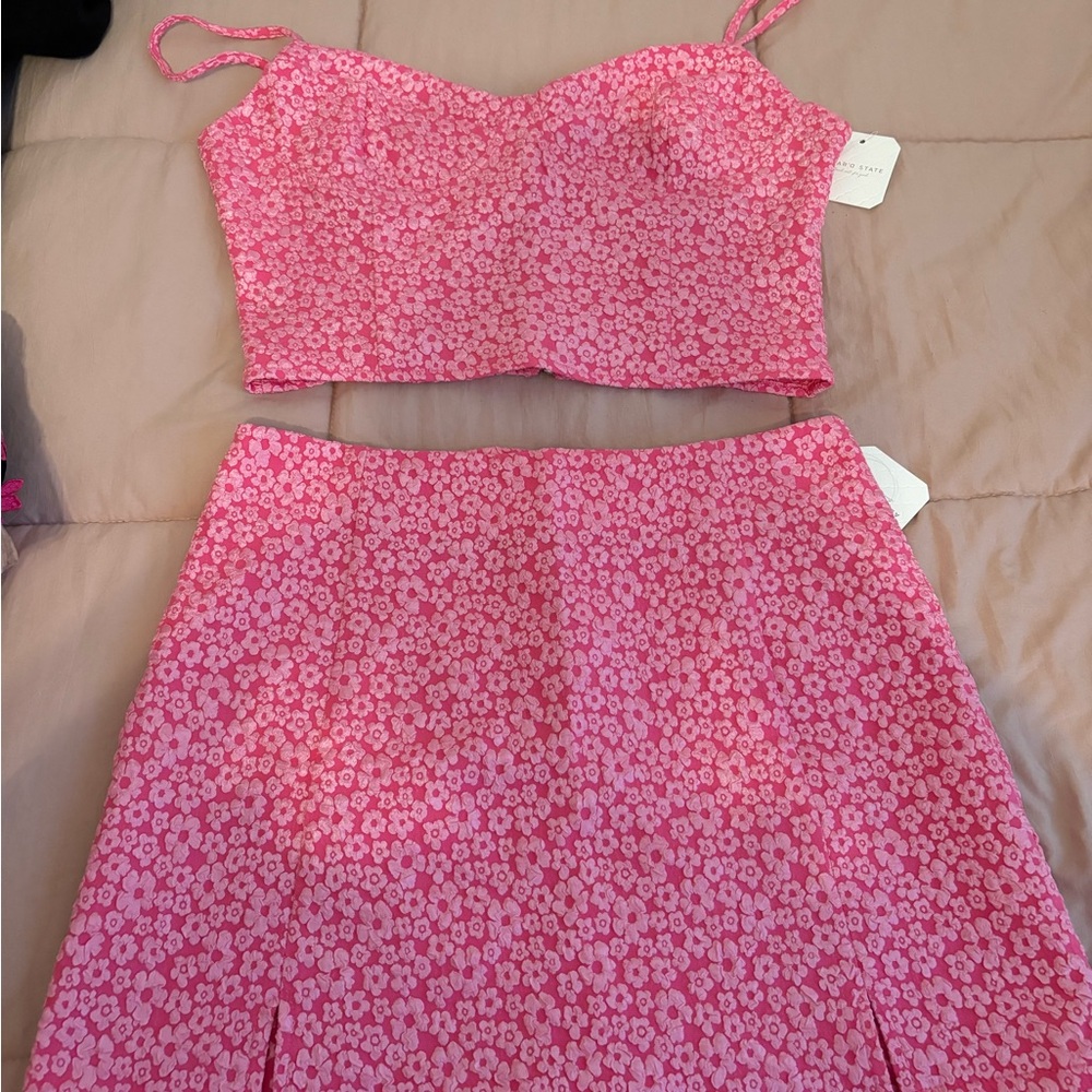 Altar'd State Vibrant Pink Floral Set